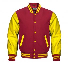 Varsity Jacket Maroon Yellow